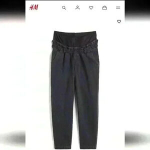 H&M Mama Paper Bag Maternity Jeans - size Large NWT